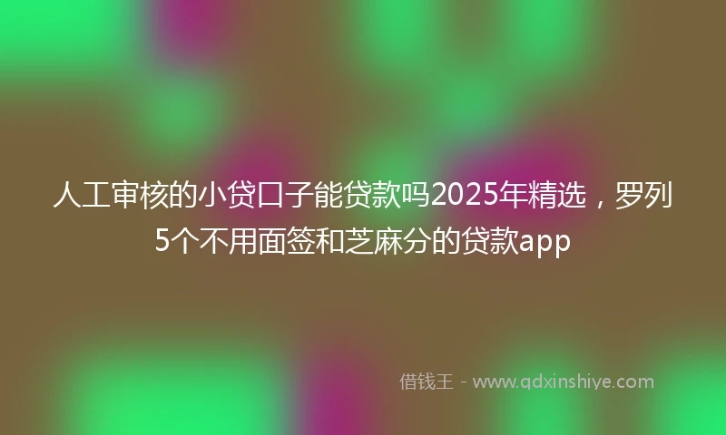 人工审核的小贷口子能贷款吗2025年精选，罗列5个不用面签和芝麻分的贷款app