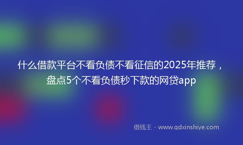 什么借款平台不看负债不看征信的2025年推荐，盘点5个不看负债秒下款的网贷app