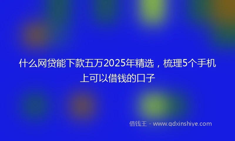 什么网贷能下款五万2025年精选，梳理5个手机上可以借钱的口子