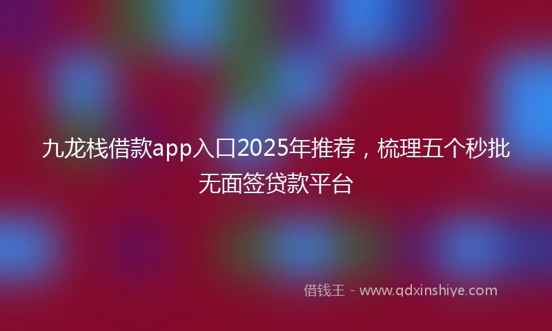 九龙栈借款app入口2025年推荐，梳理五个秒批无面签贷款平台