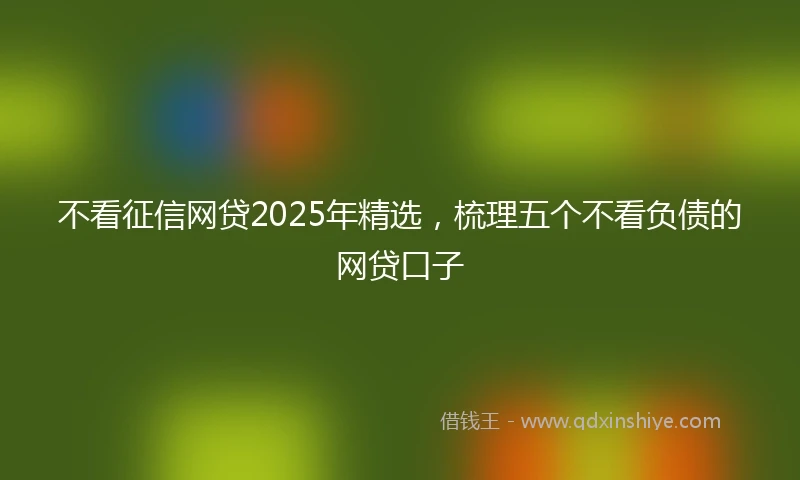 不看征信网贷2025年精选，梳理五个不看负债的网贷口子