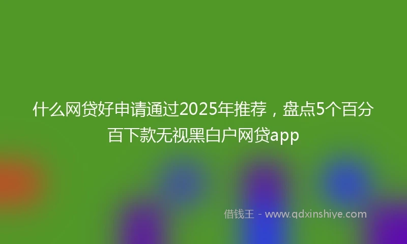 什么网贷好申请通过2025年推荐，盘点5个百分百下款无视黑白户网贷app