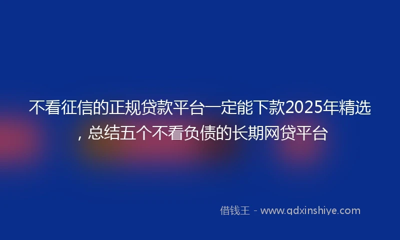 不看征信的正规贷款平台一定能下款2025年精选，总结五个不看负债的长期网贷平台