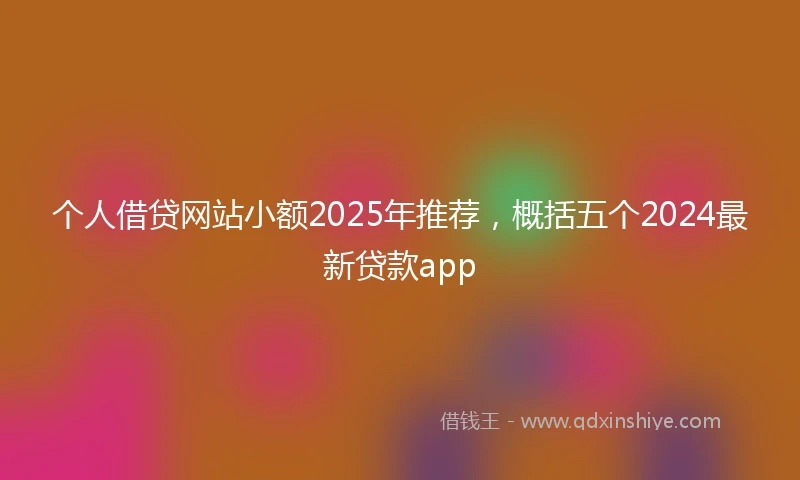 个人借贷网站小额2025年推荐，概括五个2024最新贷款app