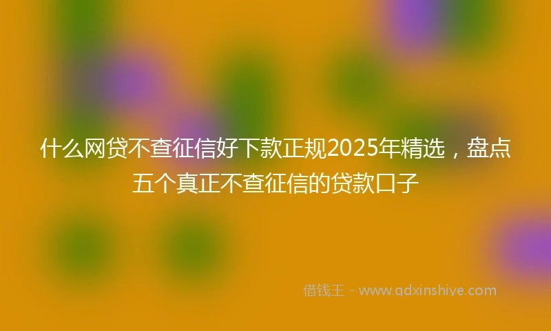什么网贷不查征信好下款正规2025年精选，盘点五个真正不查征信的贷款口子