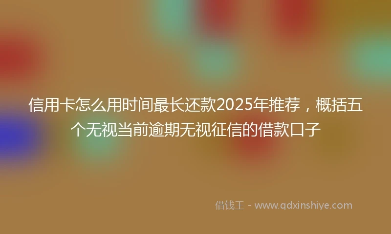 信用卡怎么用时间最长还款2025年推荐，概括五个无视当前逾期无视征信的借款口子