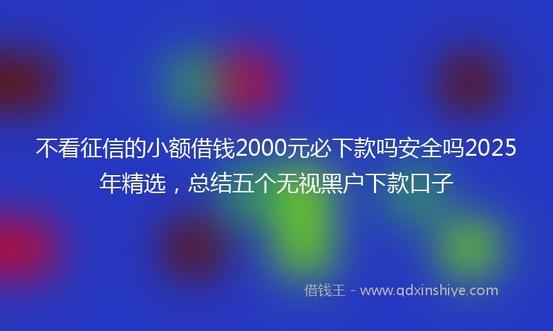 不看征信的小额借钱2000元必下款吗安全吗2025年精选，总结五个无视黑户下款口子