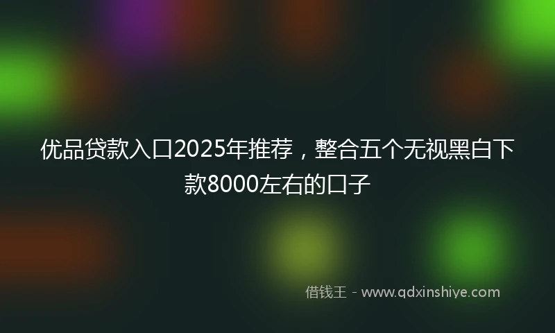 优品贷款入口2025年推荐，整合五个无视黑白下款8000左右的口子