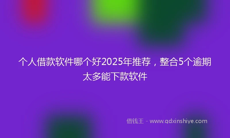 个人借款软件哪个好2025年推荐，整合5个逾期太多能下款软件