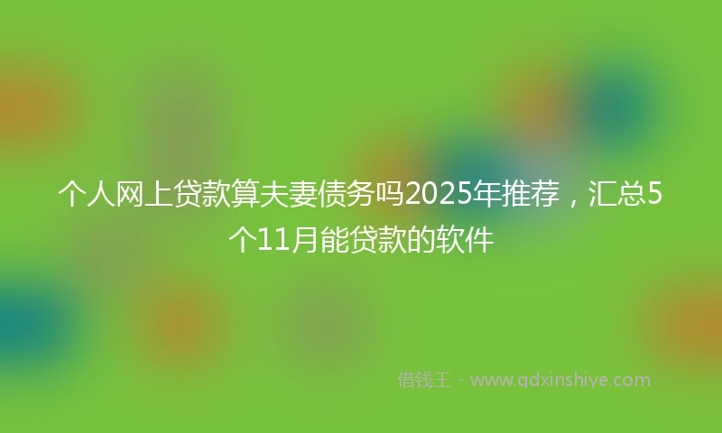 个人网上贷款算夫妻债务吗2025年推荐，汇总5个11月能贷款的软件