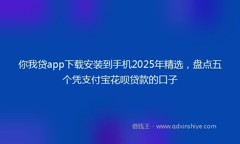 你我贷app下载安装到手机2025年精选，盘点五个凭支付宝花呗贷款的口子
