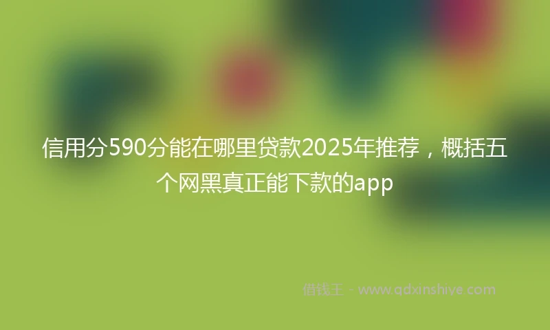信用分590分能在哪里贷款2025年推荐，概括五个网黑真正能下款的app