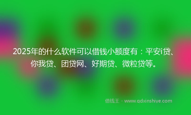 2025年的什么软件可以借钱小额度有：平安i贷、你我贷、团贷网、好期贷、微粒贷等。