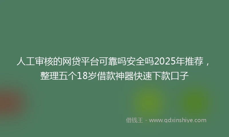 人工审核的网贷平台可靠吗安全吗2025年推荐，整理五个18岁借款神器快速下款口子
