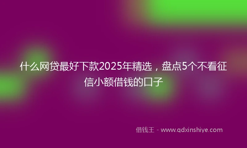 什么网贷最好下款2025年精选，盘点5个不看征信小额借钱的口子