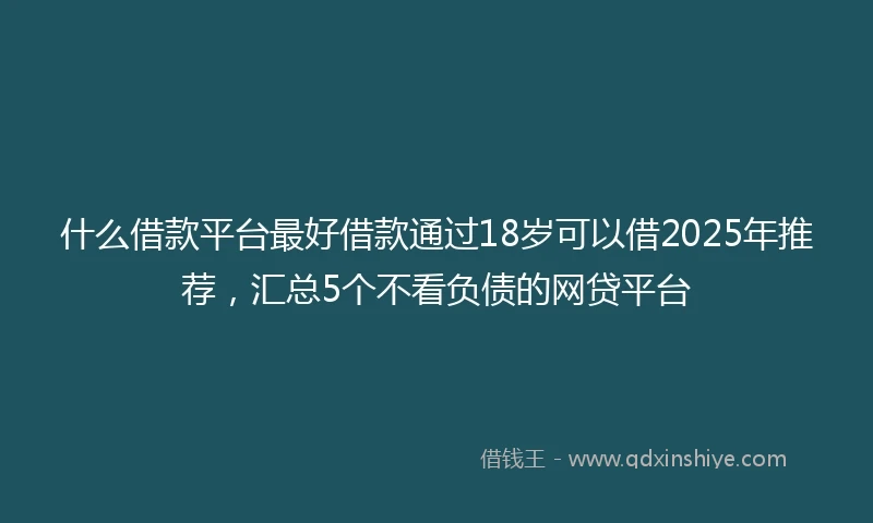 什么借款平台最好借款通过18岁可以借2025年推荐，汇总5个不看负债的网贷平台