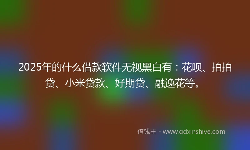 2025年的什么借款软件无视黑白有：花呗、拍拍贷、小米贷款、好期贷、融逸花等。