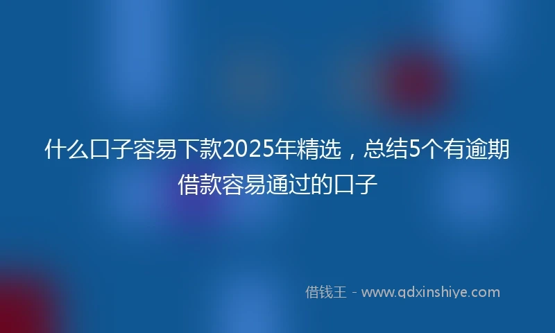 什么口子容易下款2025年精选，总结5个有逾期借款容易通过的口子