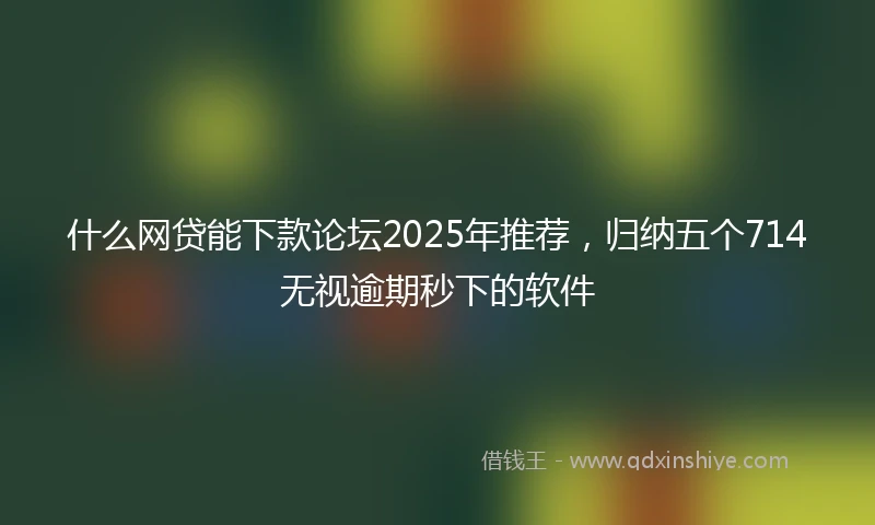 什么网贷能下款论坛2025年推荐，归纳五个714无视逾期秒下的软件