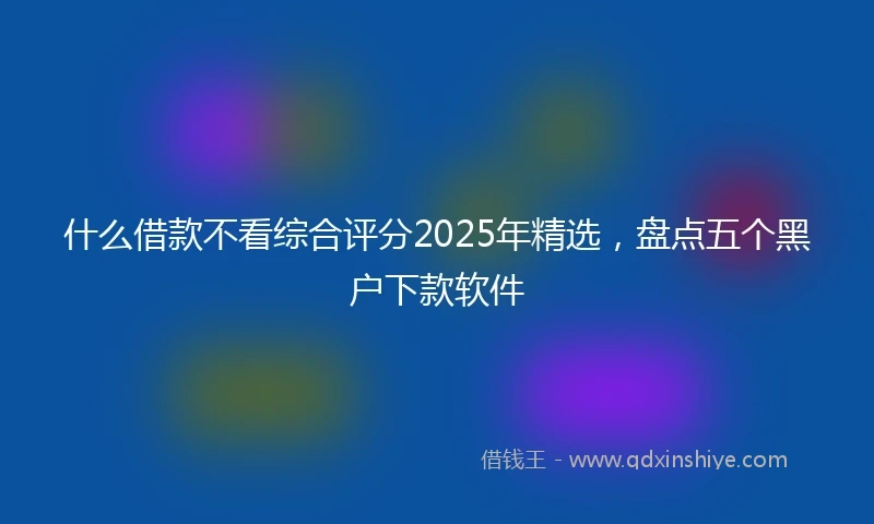 什么借款不看综合评分2025年精选，盘点五个黑户下款软件
