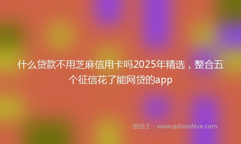 什么贷款不用芝麻信用卡吗2025年精选，整合五个征信花了能网贷的app