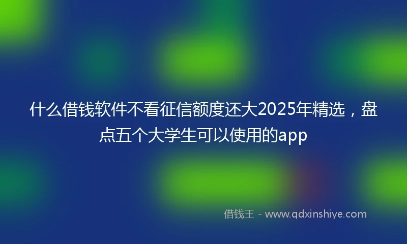 什么借钱软件不看征信额度还大2025年精选，盘点五个大学生可以使用的app