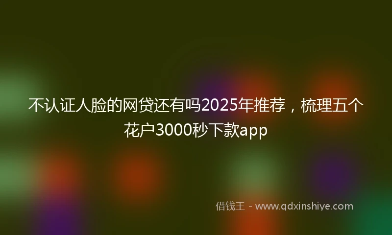 不认证人脸的网贷还有吗2025年推荐，梳理五个花户3000秒下款app