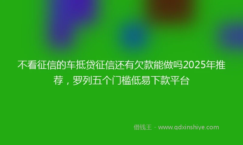 不看征信的车抵贷征信还有欠款能做吗2025年推荐，罗列五个门槛低易下款平台