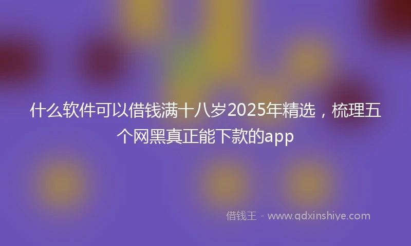什么软件可以借钱满十八岁2025年精选，梳理五个网黑真正能下款的app