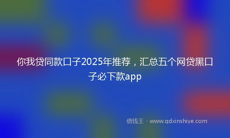 你我贷同款口子2025年推荐，汇总五个网贷黑口子必下款app