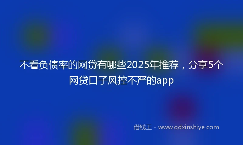 不看负债率的网贷有哪些2025年推荐，分享5个网贷口子风控不严的app