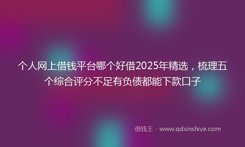 个人网上借钱平台哪个好借2025年精选，梳理五个综合评分不足有负债都能下款口子