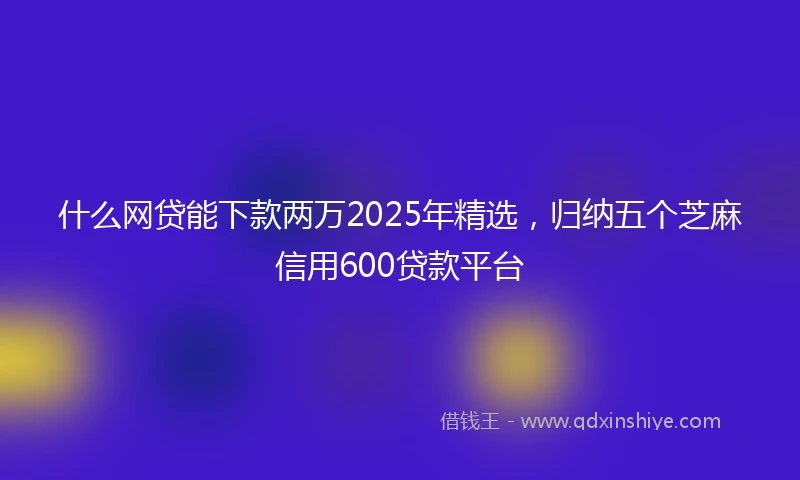 什么网贷能下款两万2025年精选，归纳五个芝麻信用600贷款平台