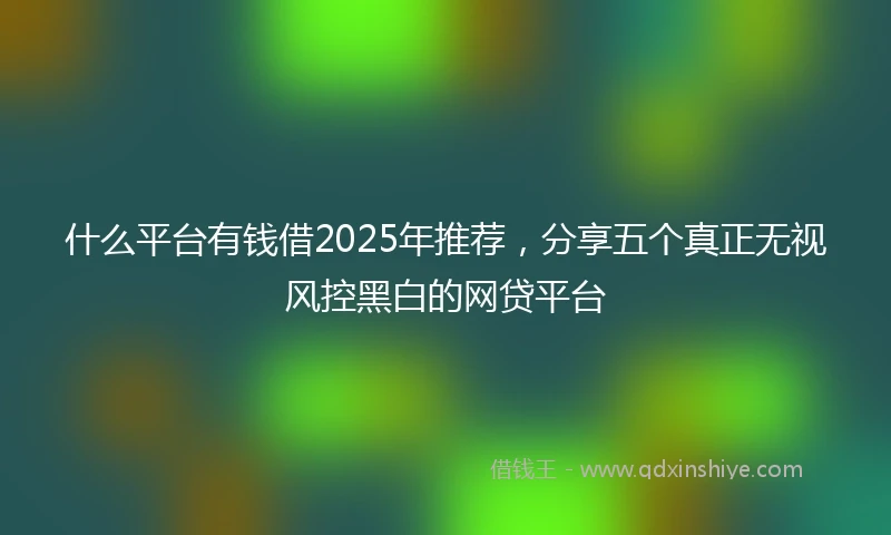 什么平台有钱借2025年推荐，分享五个真正无视风控黑白的网贷平台