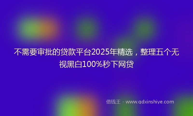 不需要审批的贷款平台2025年精选，整理五个无视黑白100%秒下网贷
