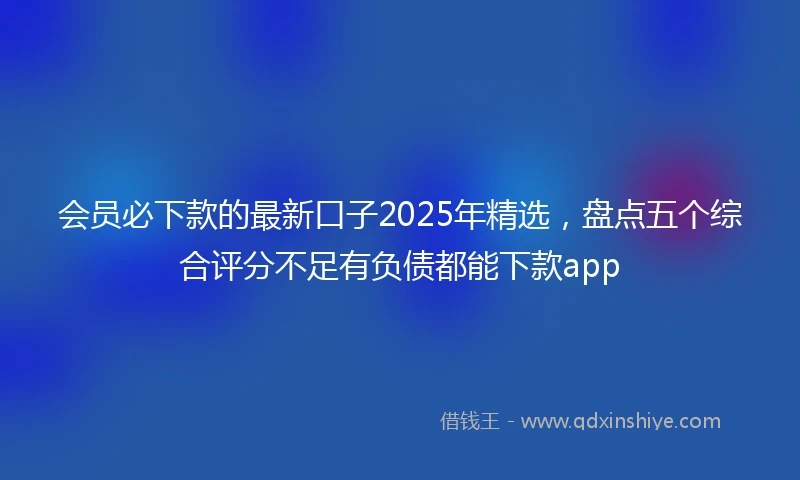 会员必下款的最新口子2025年精选，盘点五个综合评分不足有负债都能下款app