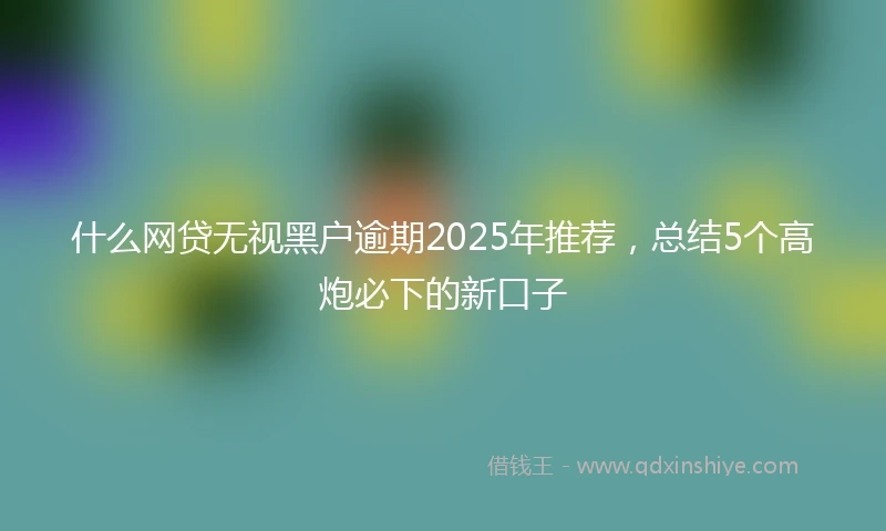什么网贷无视黑户逾期2025年推荐，总结5个高炮必下的新口子