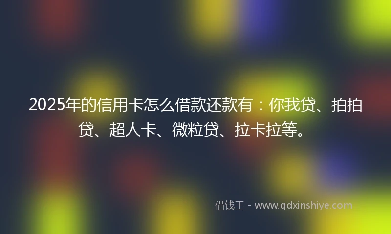 2025年的信用卡怎么借款还款有：你我贷、拍拍贷、超人卡、微粒贷、拉卡拉等。