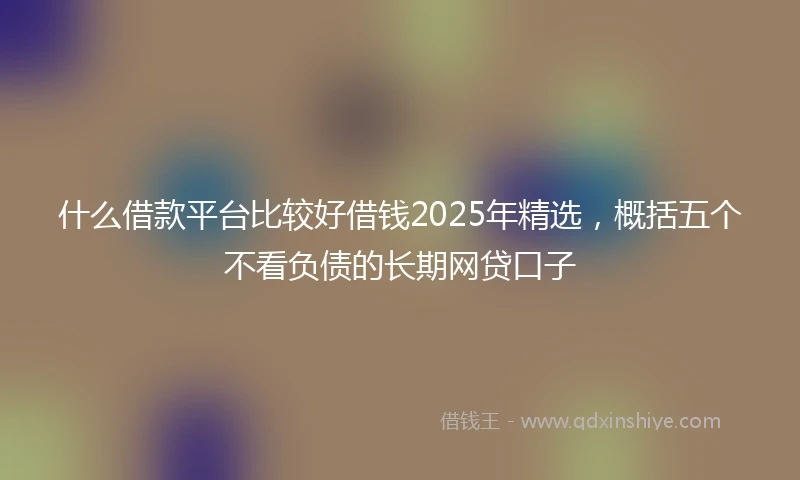 什么借款平台比较好借钱2025年精选，概括五个不看负债的长期网贷口子