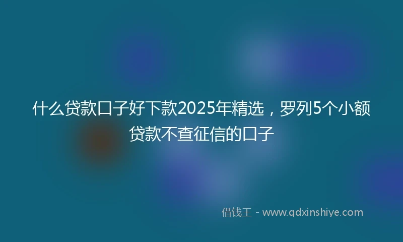 什么贷款口子好下款2025年精选，罗列5个小额贷款不查征信的口子