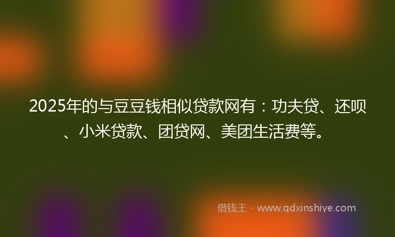 2025年的与豆豆钱相似贷款网有：功夫贷、还呗、小米贷款、团贷网、美团生活费等。