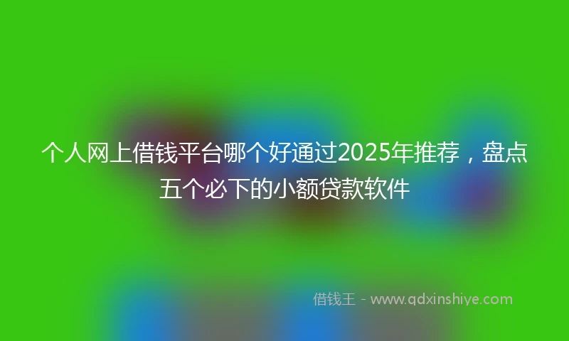 个人网上借钱平台哪个好通过2025年推荐，盘点五个必下的小额贷款软件