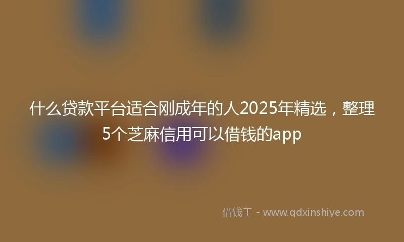 什么贷款平台适合刚成年的人2025年精选，整理5个芝麻信用可以借钱的app