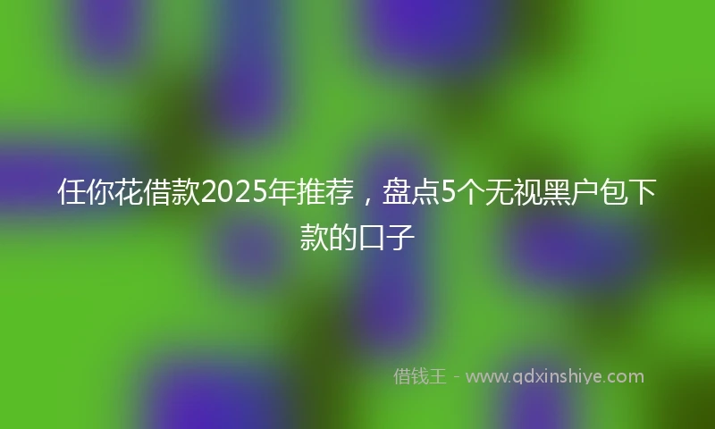 任你花借款2025年推荐，盘点5个无视黑户包下款的口子