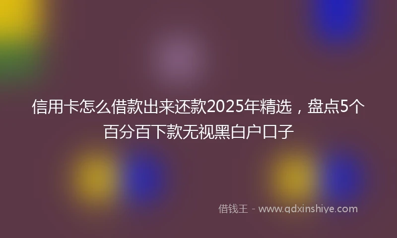 信用卡怎么借款出来还款2025年精选，盘点5个百分百下款无视黑白户口子