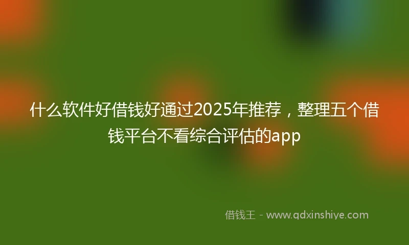 什么软件好借钱好通过2025年推荐，整理五个借钱平台不看综合评估的app