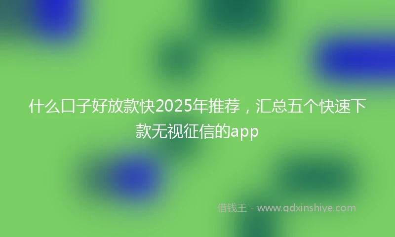 什么口子好放款快2025年推荐，汇总五个快速下款无视征信的app
