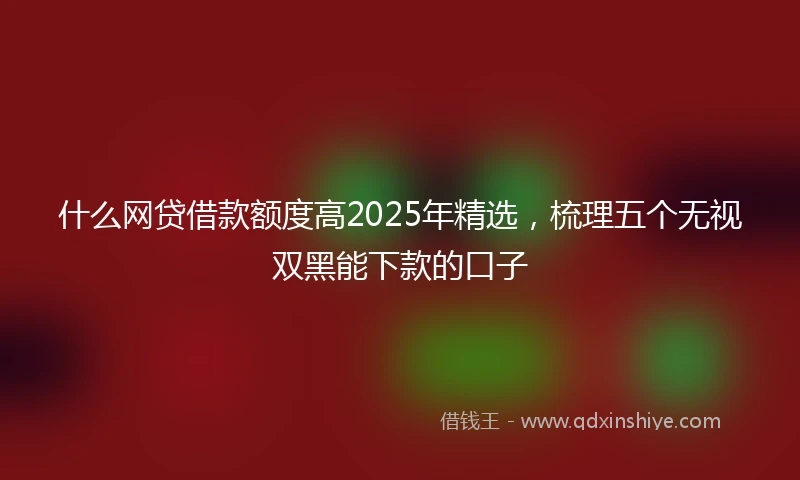 什么网贷借款额度高2025年精选，梳理五个无视双黑能下款的口子