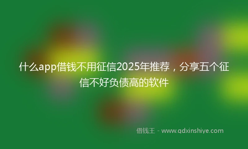 什么app借钱不用征信2025年推荐，分享五个征信不好负债高的软件