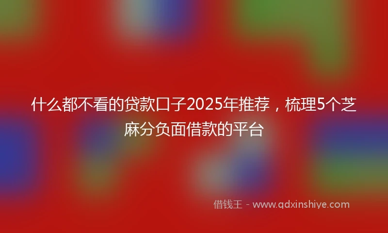 什么都不看的贷款口子2025年推荐，梳理5个芝麻分负面借款的平台